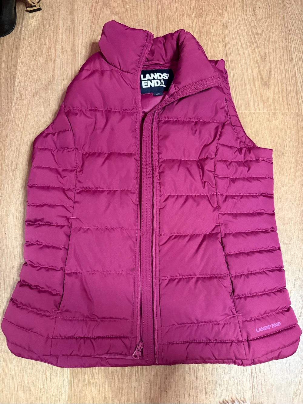 Lands' End Magenta Quilted Puffer Vest